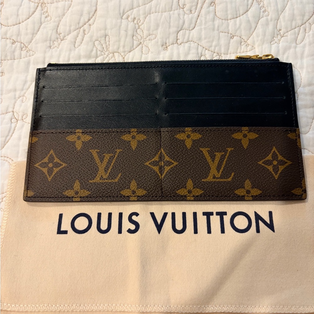 Louis Vuitton Slim Purse wallet Brown and Black Monogram Zipped Card Holder